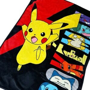 Pokémon Pikachu Fleece Blanket NW Group 46x60 Gen 1 Throw